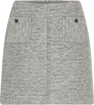 Bruuns Bazaar Pelago BB Korte Rok - Dames - Korte rokken - Grijs - S - Tweed - Rokken