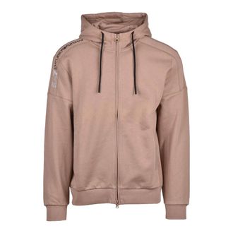 Emporio Armani Zip-throughs, male, Brown, Size: 3XL Zip-up Sweatshirt