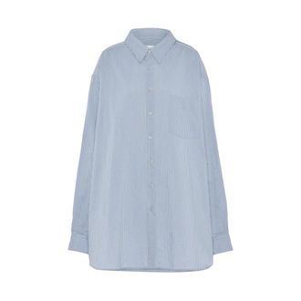 Maison Margiela Shirts, female, Blue, Size: XS Cotton Silk Shirt
