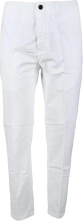 Department Five Katoen Linnen Chino met Rits Sluiting - Heren - Chinos - Wit - W30 - Katoen - Broeken