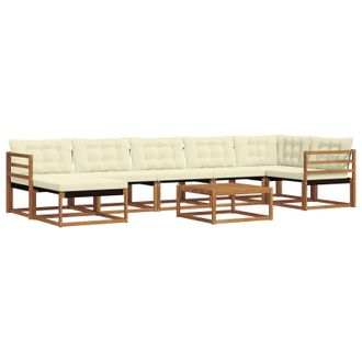 vidaXL Conjunto De Sof&aacute;s De Exterior Con Coj&iacute;n 22 Pcs Natural Y Crema Vidaxl