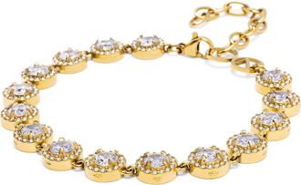 Nialaya Clear Gemstone Link Bracelet in Clear /Gold at Nordstrom, Size X-Small