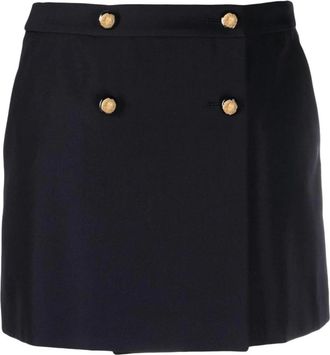 Alexander McQueen Rokken, Dames, Blauw, L, Katoen, Wikkelrok