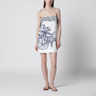 Farm Rio Abito midi in lino stampato Coast Stars