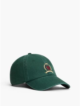 Tommy Hilfiger Mens Embroidered Crest Baseball Cap - Ornamental Green
