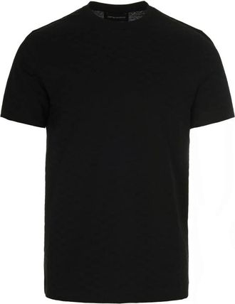 Emporio Armani Tops, Heren, Zwart, XL, Katoen, Zwarte katoenen T-shirts en polos