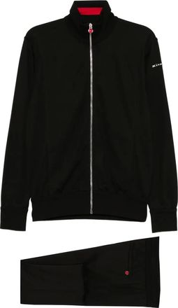 Kiton logo-embroidered trousers set - Black