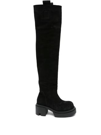 Rick Owens Stivali con plateau 75mm - Nero