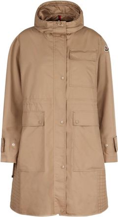 Moncler Meudon Techno Fabric Jacket - Dames - Dons jassen - Beige - L - Katoen - Jassen