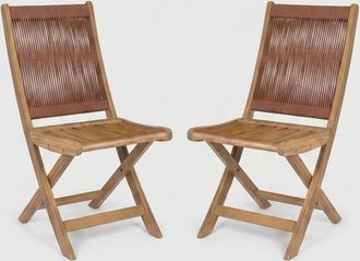 Decorspace Set De 2 Sillas Plegables De Madera Para Exterior Danubio - Rojo