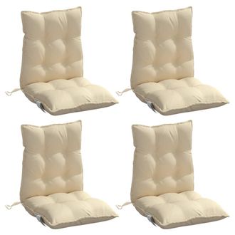 vidaXL Cojines Para Silla Con Respaldo Bajo 4 Uds Tela Oxford Beige Vidaxl