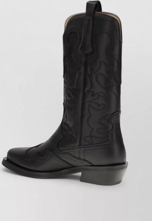 Ganni embroidered western boots