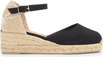 Castaner Carol Wedge Espadrille - Dames - Sleehakken - Zwart - 35 EU - Katoen - Schoenen