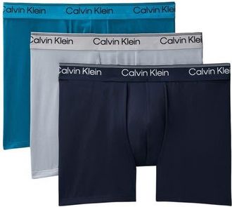 Calvin Klein Assorted 3-Pack Microfiber Boxer Briefs in Sleet/teal Marine/shoreline at Nordstrom, Size X-Large