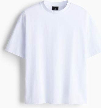 H&M Oversized Fit Cotton T-shirt in White at Nordstrom, Size Xx-Large