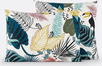 La Redoute Interieurs Kussensloop in perkalkatoen, Macara Jungle