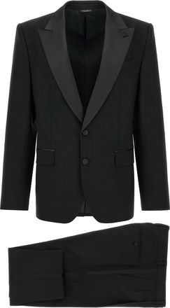 Dolce & Gabbana Black Virgin Wool Two-Piece Mens Suit