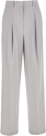 Theory Grey High Waist Metallic Pants