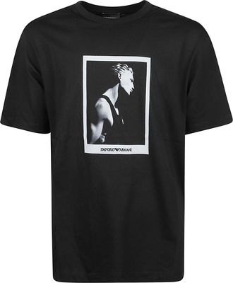 Emporio Armani Signature Capsule Monochrome Photo-Print Cotton T-Shirt