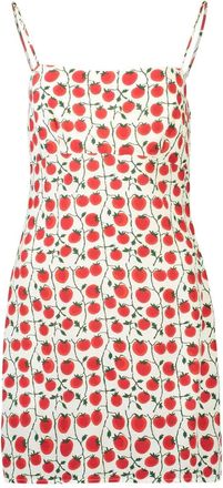 Staud Remington tomato-print slip dress - Toni neutri