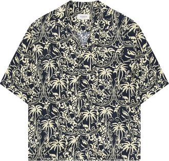 Laneus Camicia boxy stile bowling - Nero