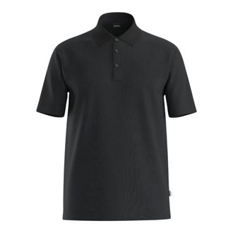 HUGO BOSS Tops, Heren, Zwart, L, Katoen, Press Lyocell & Katoen Polo