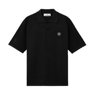 Stone Island Polo Shirts, male, Black, 2XL, S00B5 Knitted Polo