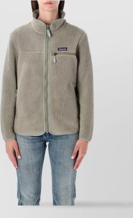 Patagonia fleece jacket with stand-up collar and pockets