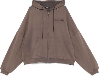 Willy Chavarria zip-up hoodie - Brown