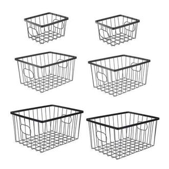 Happimess Camden Vintage Industrial Handmade Wire Metal Nesting Storage Baskets in Black at Nordstrom