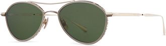 Garrett Leight BENNETT S Polarized 12KG/SELG15 PLR Mens Sunglasses Gold Size 53