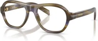 Prada 55mm Rectangle optical glasses in Brown at Nordstrom