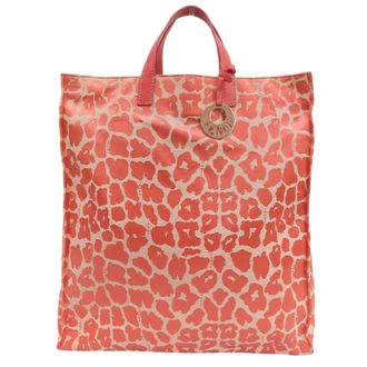 Fendi Orange Canvas Leather Tote Bag (Pre-Owned)