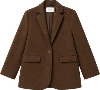 DIEGA Tailored Brown Blazer with Notched Lapels and Flap Pockets