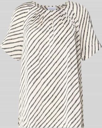 Comma Blusenshirt mit Schl&uuml;sselloch-Ausschnitt in Offwhite, Gr&ouml;&szlig;e 34