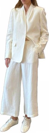 TWP Womens Cropped Howard Pant In Ivory