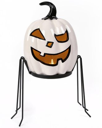 National Tree Company 15In Pre-Lit Ghost Pumpkin In Stand