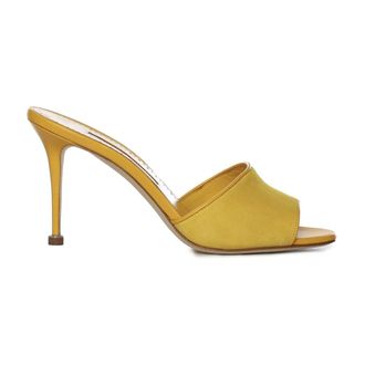 Manolo Blahnik Heeled Mules, female, Yellow, Size: 8 1/2 US Heeled Mules