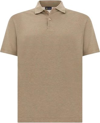 Paul & Shark Cotton and Silk Polo - Heren - Polos - Beige - M - Katoen - Tops
