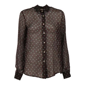 Mazzarelli Dames, Blouses & Shirts, Bruin, Maat: 2XL