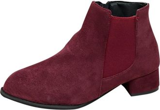 Generic Womens Ankle Boots Casual Pointed Toe Short Booties Stylish Solid Color Low Chunky Heel Side Zipper Classic Chelsea Boots Outdoor Daily