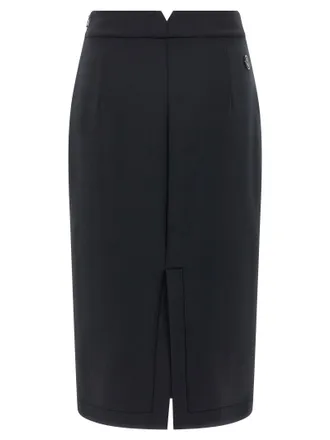 Moncler Scuba-Effect Midi Skirt - Black
