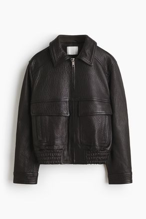 H&M Lederjacke - Schwarz