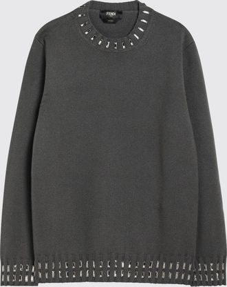 Fendi Pullover girocollo Fendi in misto cashmere e lana con strass