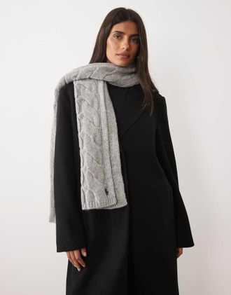Polo Ralph Lauren sciarpa con logo grigia-Grigio