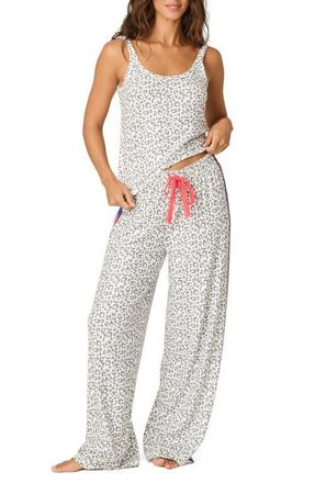 PJ Salvage Cats Meow Stretch Jersey Pajamas in White Multi at Nordstrom, Size X-Large