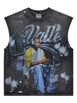 Vale Game Time graphic-print distressed T-shirt - Grijs