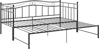vidaXL Estructura sofá cama extraíble sin colchón metal negro 90x200cm vidaXL
