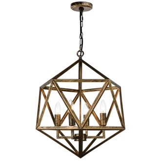CWI Lighting Amazon 4 Light Up Pendant With Antique forged copper Finish