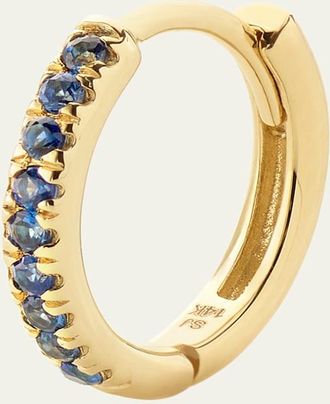Alison Lou 14K Yellow Gold Blue Sapphire Huggie Earring, Single